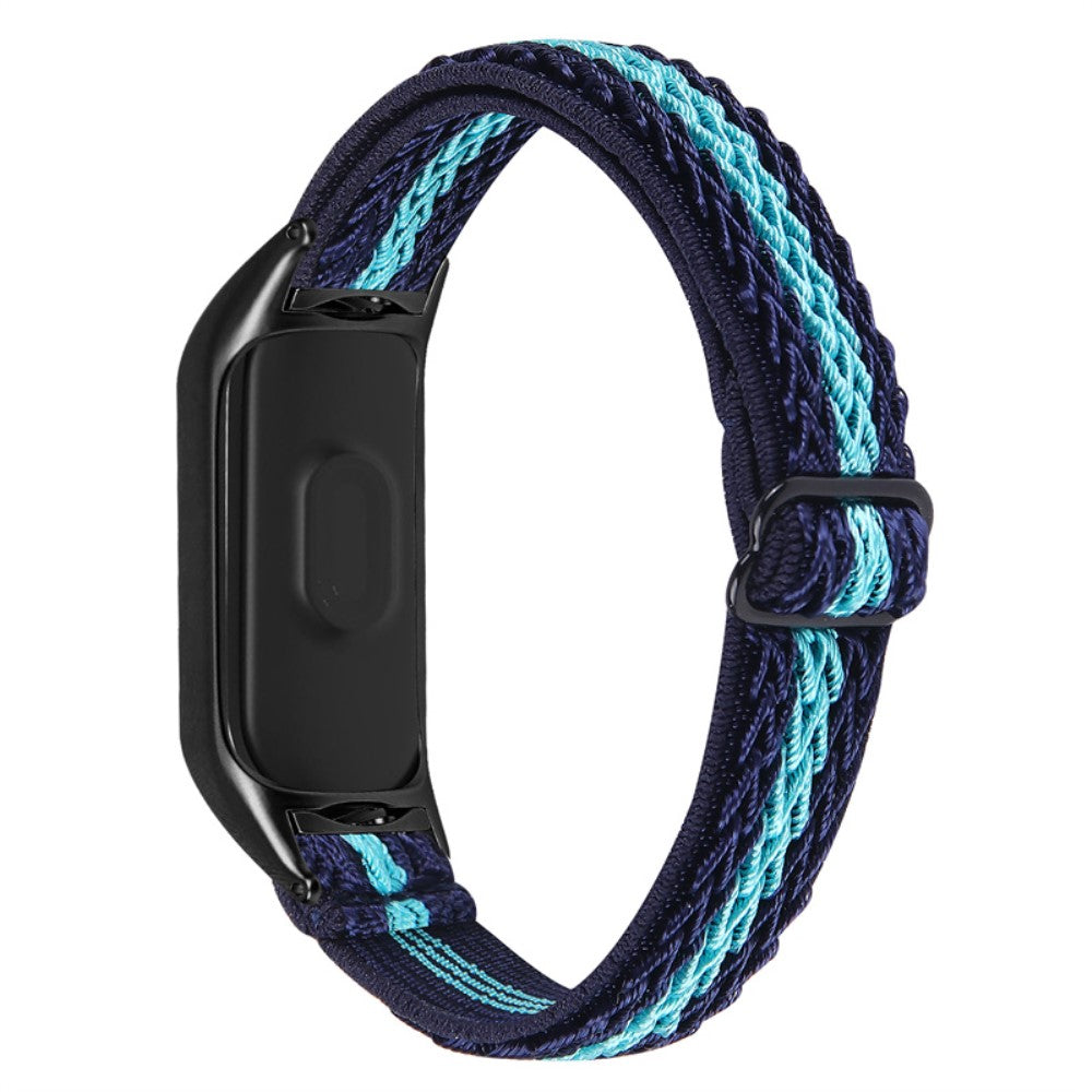 Xiaomi Mi Band 7 elastic nylon watch strap - Midnight Blue / Mint Green