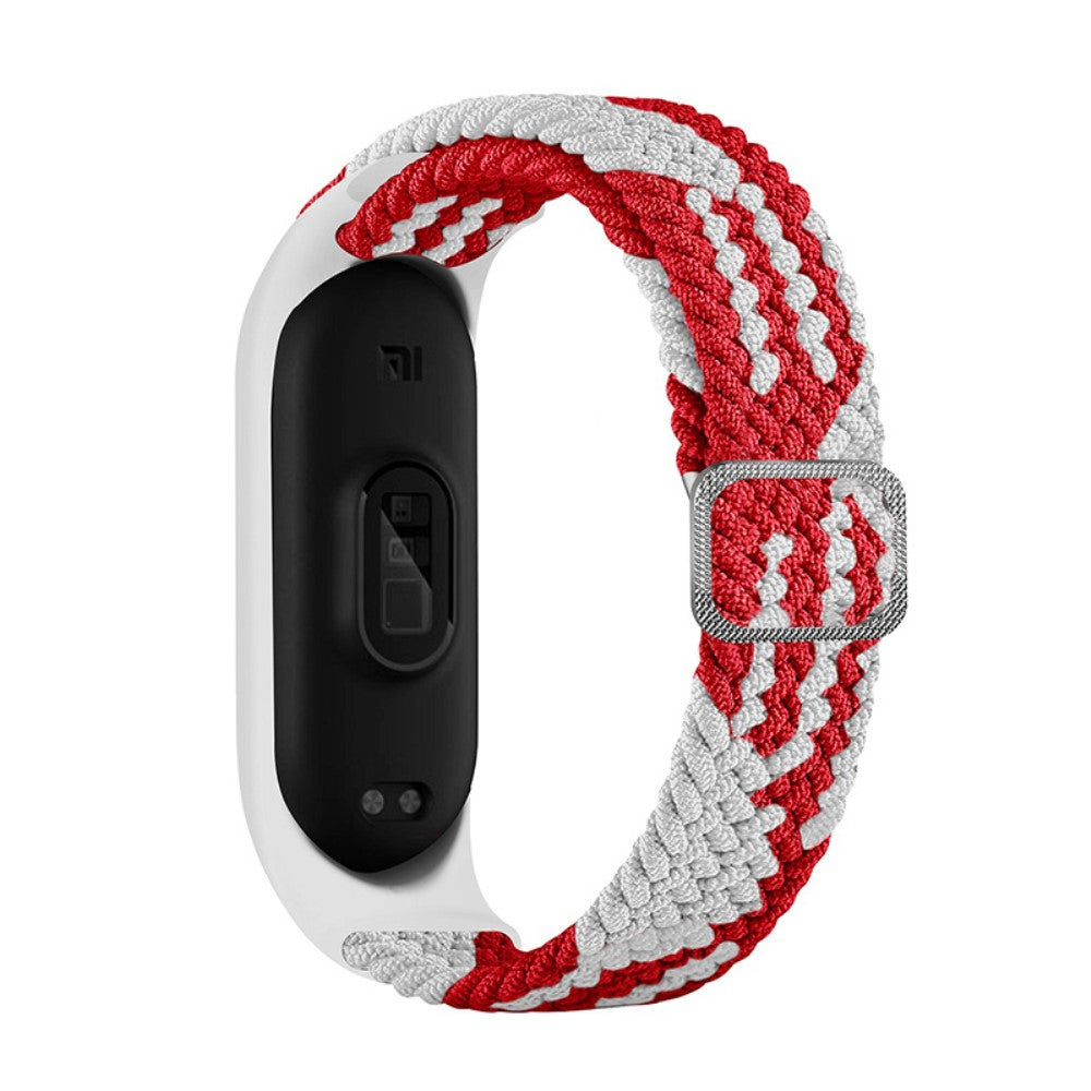 Xiaomi Mi Band 7 / 6 / 5 elastic nylon watch strap - Red / White