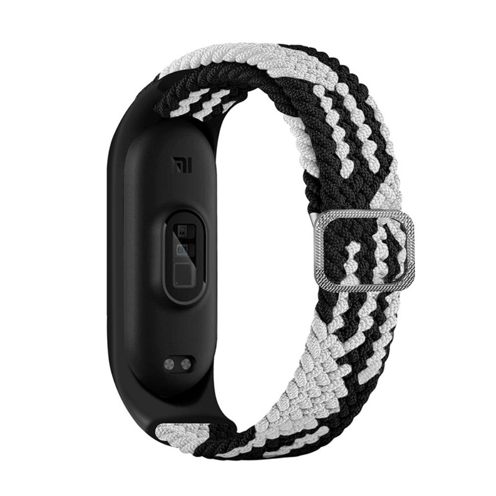 Xiaomi Mi Band 7 / 6 / 5 elastic nylon watch strap - Black / White