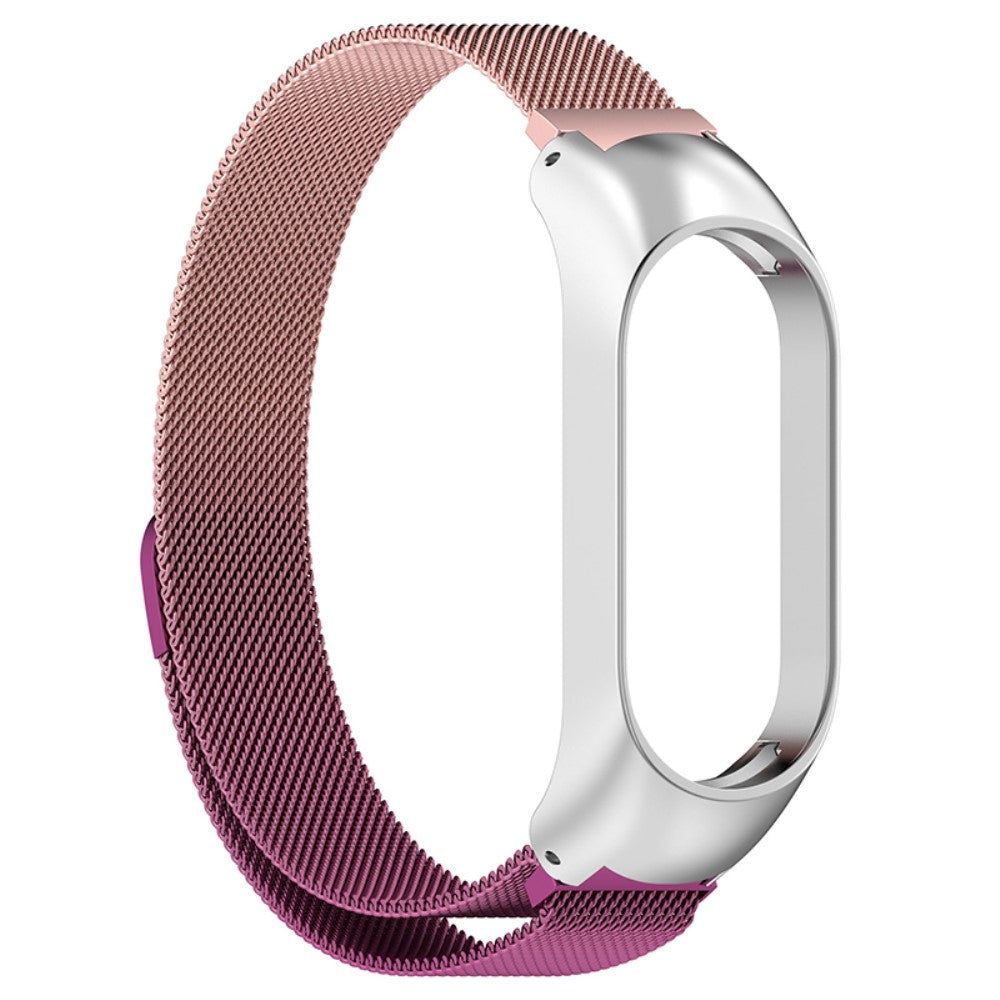 Xiaomi Mi Band 7 milanese gradient color stainless steel watch strap - Pink / Purple