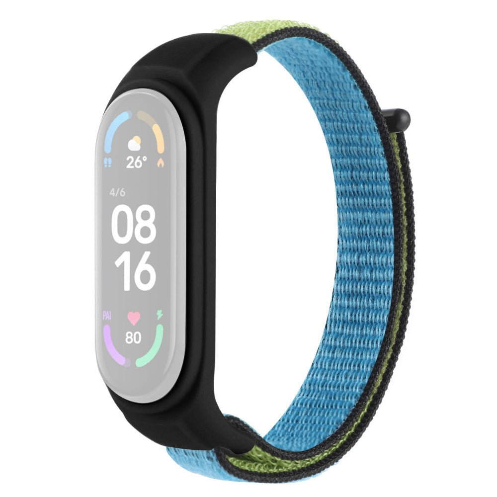 Xiaomi Mi Band 7 / 6 / 5 nylon watch strap with silicone cover - Lime