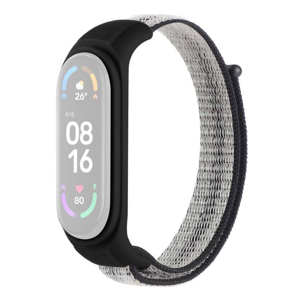 Xiaomi Mi Band 7 / 6 / 5 nylon watch strap with silicone cover - Stripe Black