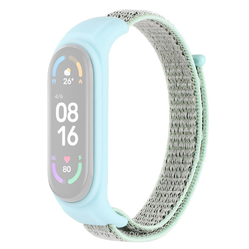 Xiaomi Mi Band 7 / 6 / 5 nylon watch strap with silicone cover - Light Green