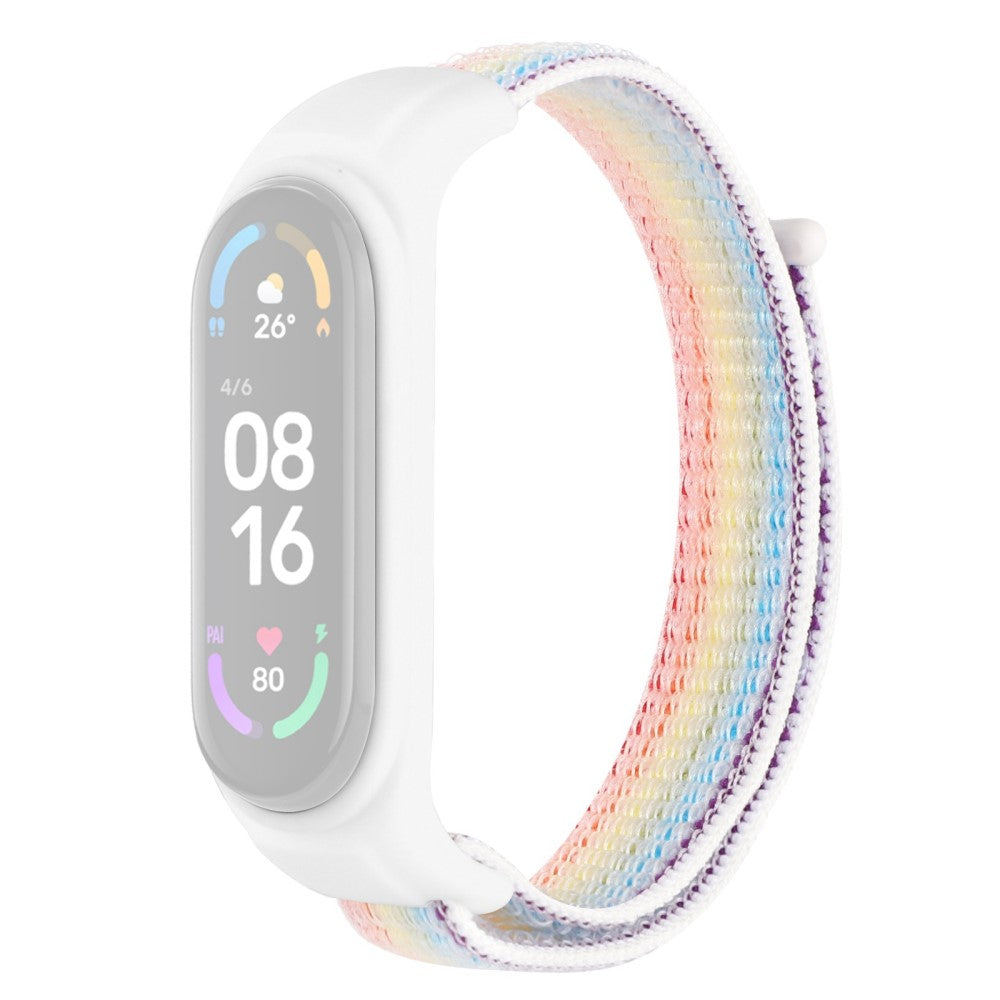 Xiaomi Mi Band 7 / 6 / 5 nylon watch strap with silicone cover - Rainbow