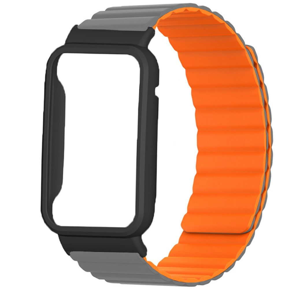 Xiaomi Mi Band 7 Pro silicone watch strap with cover - Grey / Orange