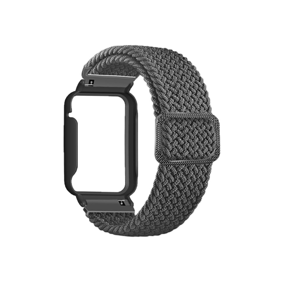 Xiaomi Mi Band 7 Pro nylon elastic watch strap with cover - Grey / Black