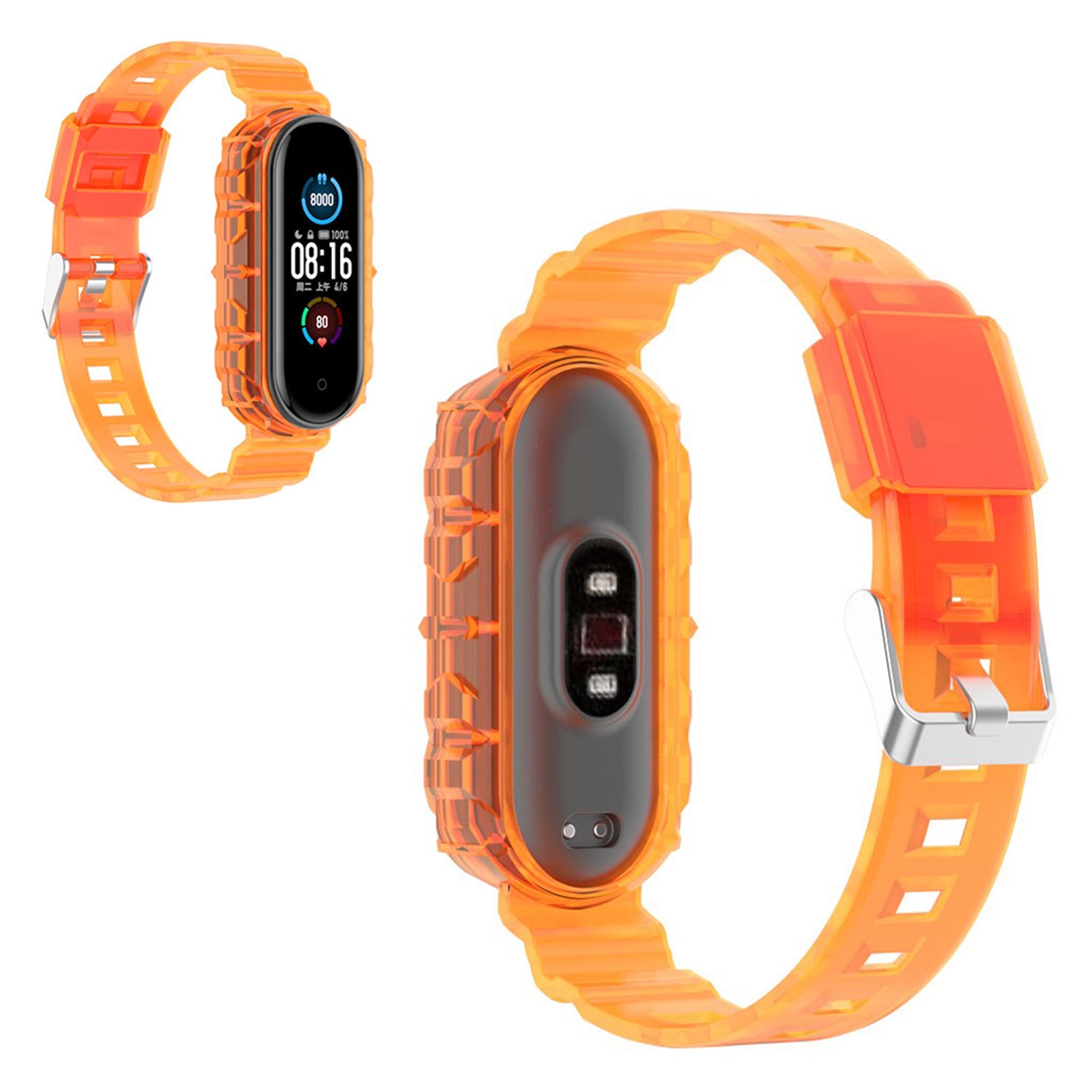 Xiaomi Mi Smart Band 4 / 3 translucent silicone watch band - Orange