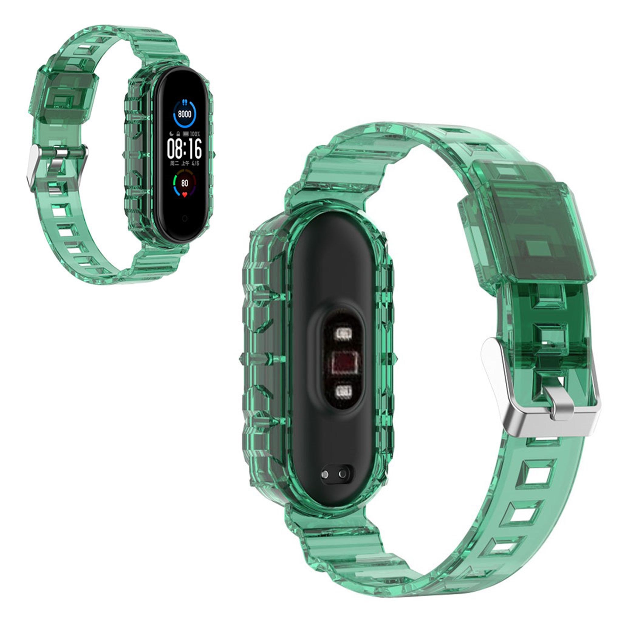 Xiaomi Mi Smart Band 4 / 3 translucent silicone watch band - Green