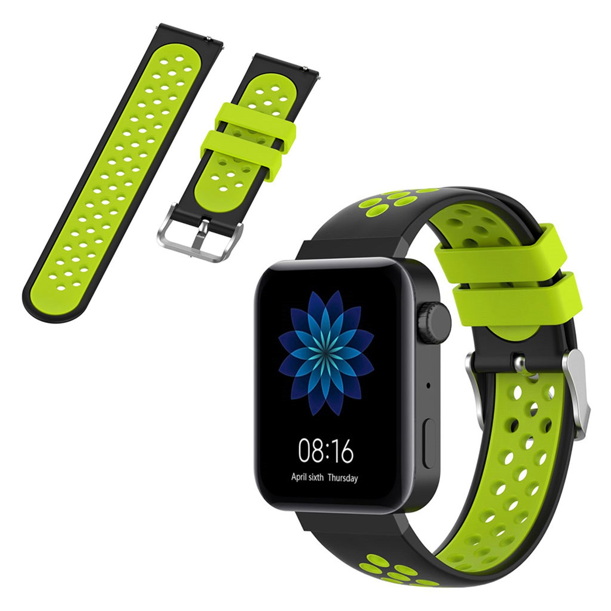 Xiaomi Mi Watch durable dual color silicone watch band - Black / Green