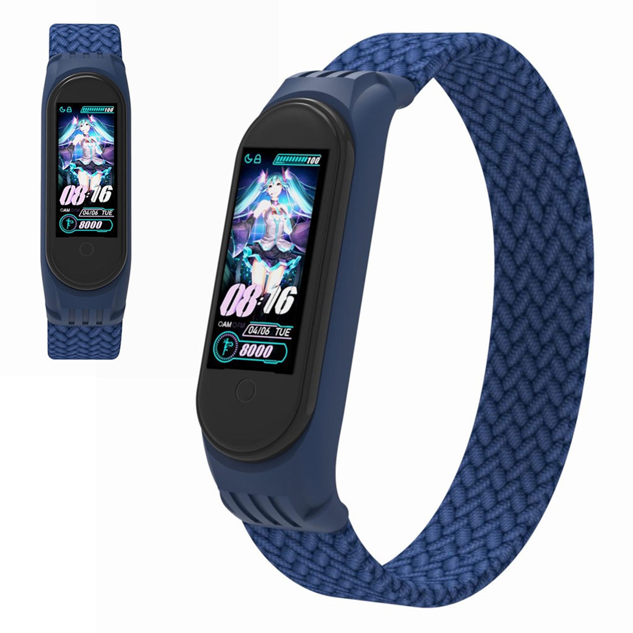 Xiaomi Mi Band 5 / 4 / 3 stylish nylon watch strap - Blue / Size: S