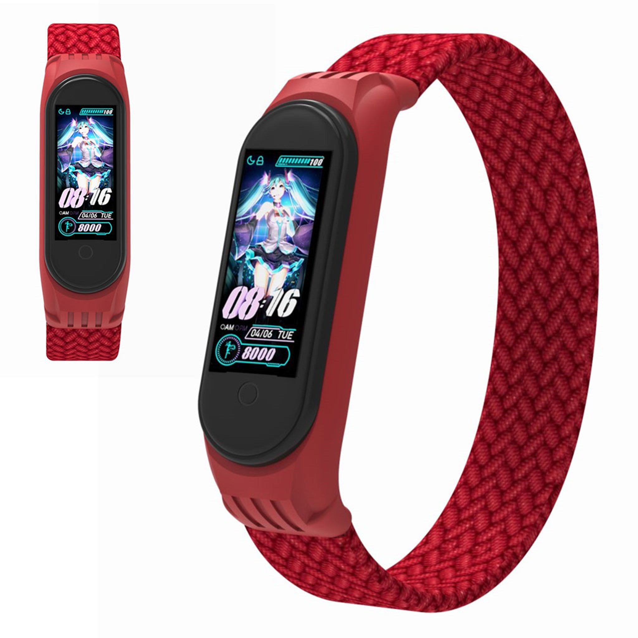 Xiaomi Mi Band 5 / 4 / 3 stylish nylon watch strap - Red / Size: S