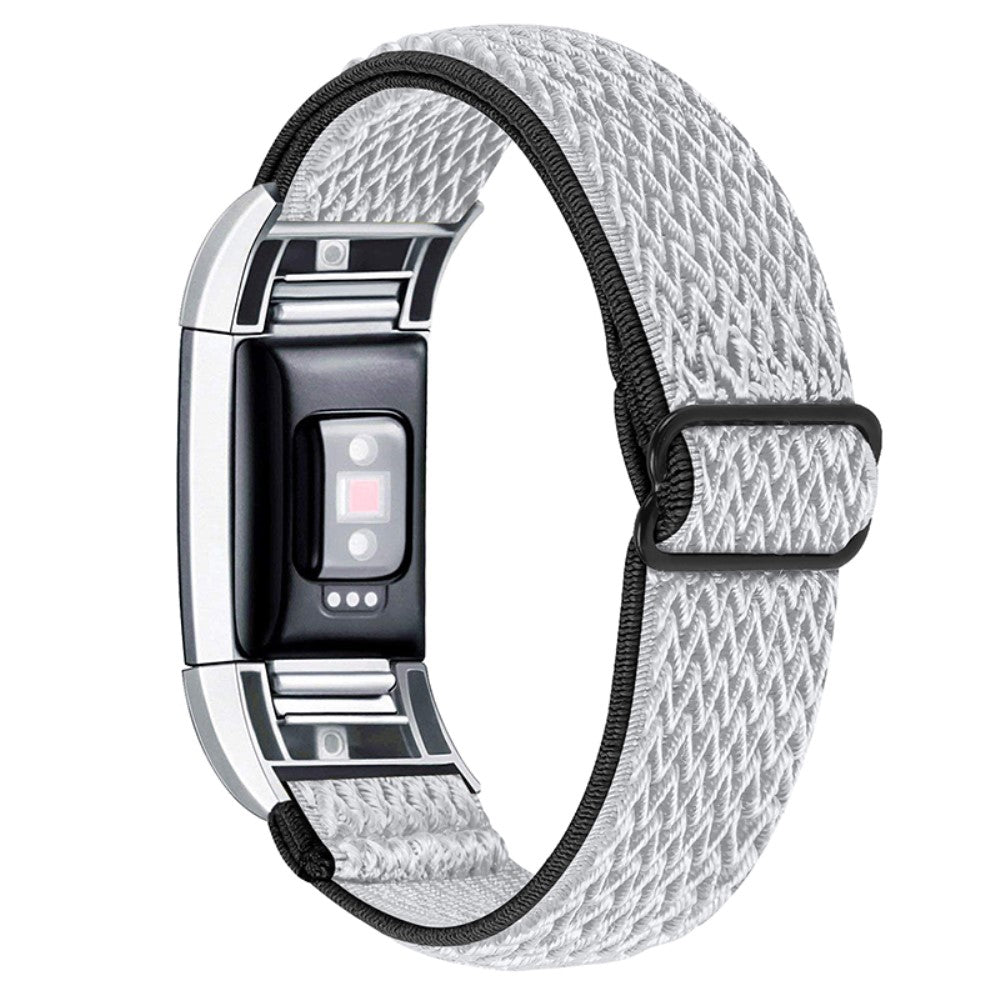 Fitbit Charge 2 nylon elastic watch strap - Black / White
