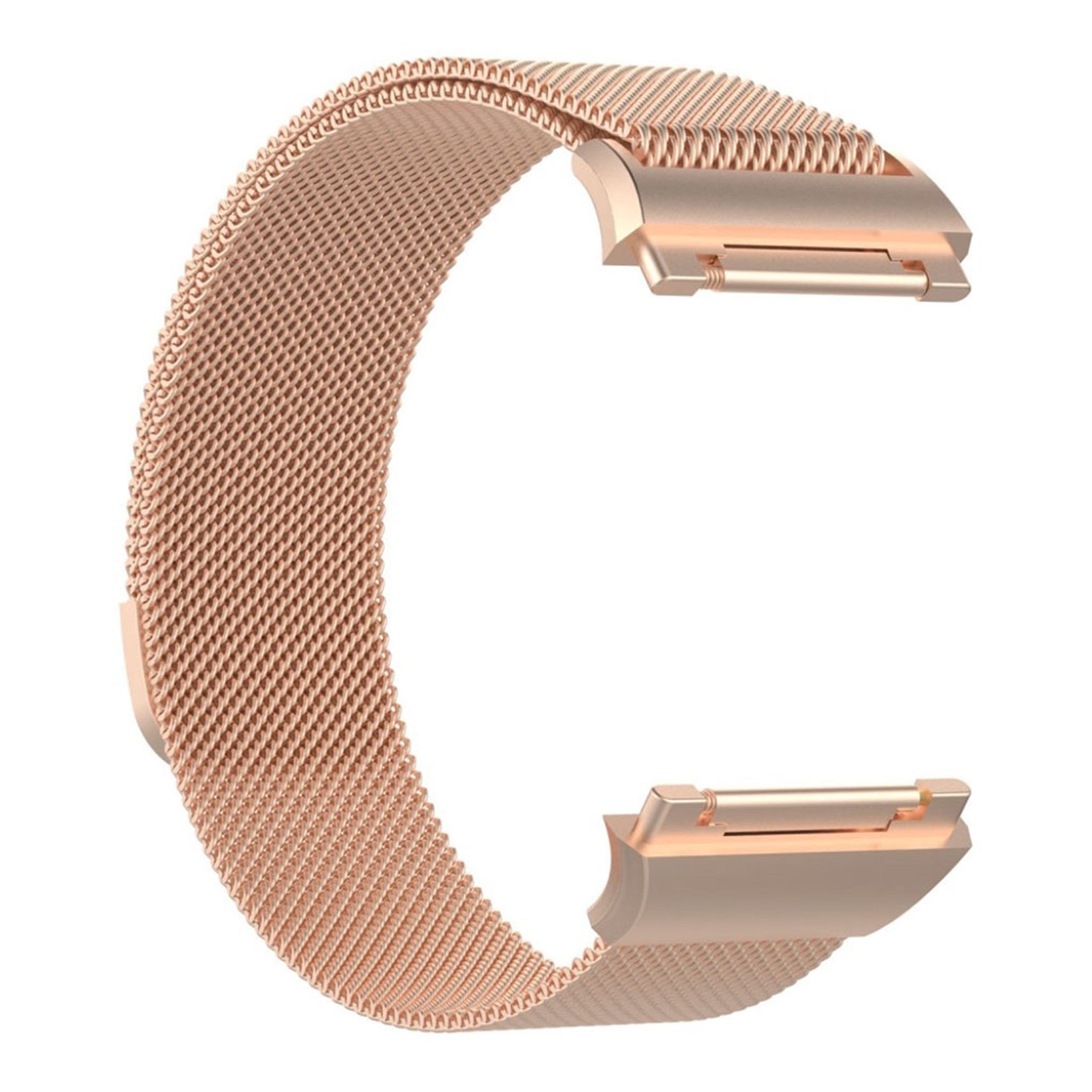 Fitbit Ionic luxury milanese stainless steel watch strap - Size: L, Rose Gold