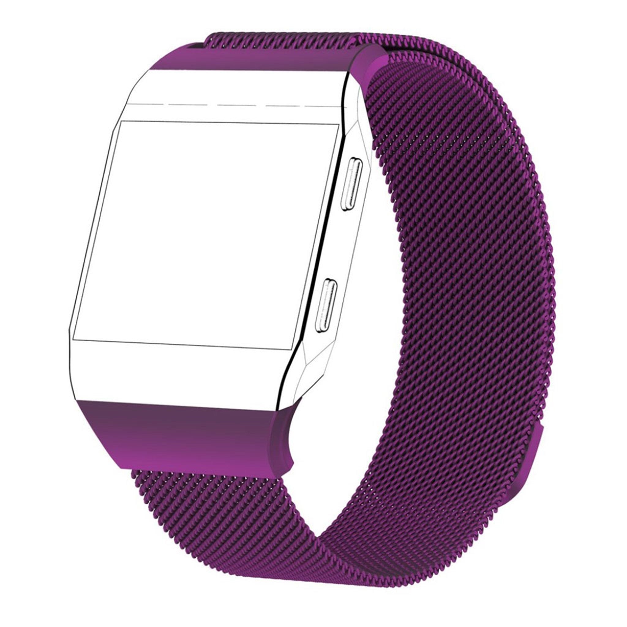 Fitbit Ionic luxury milanese stainless steel watch strap - Size: S, Purple