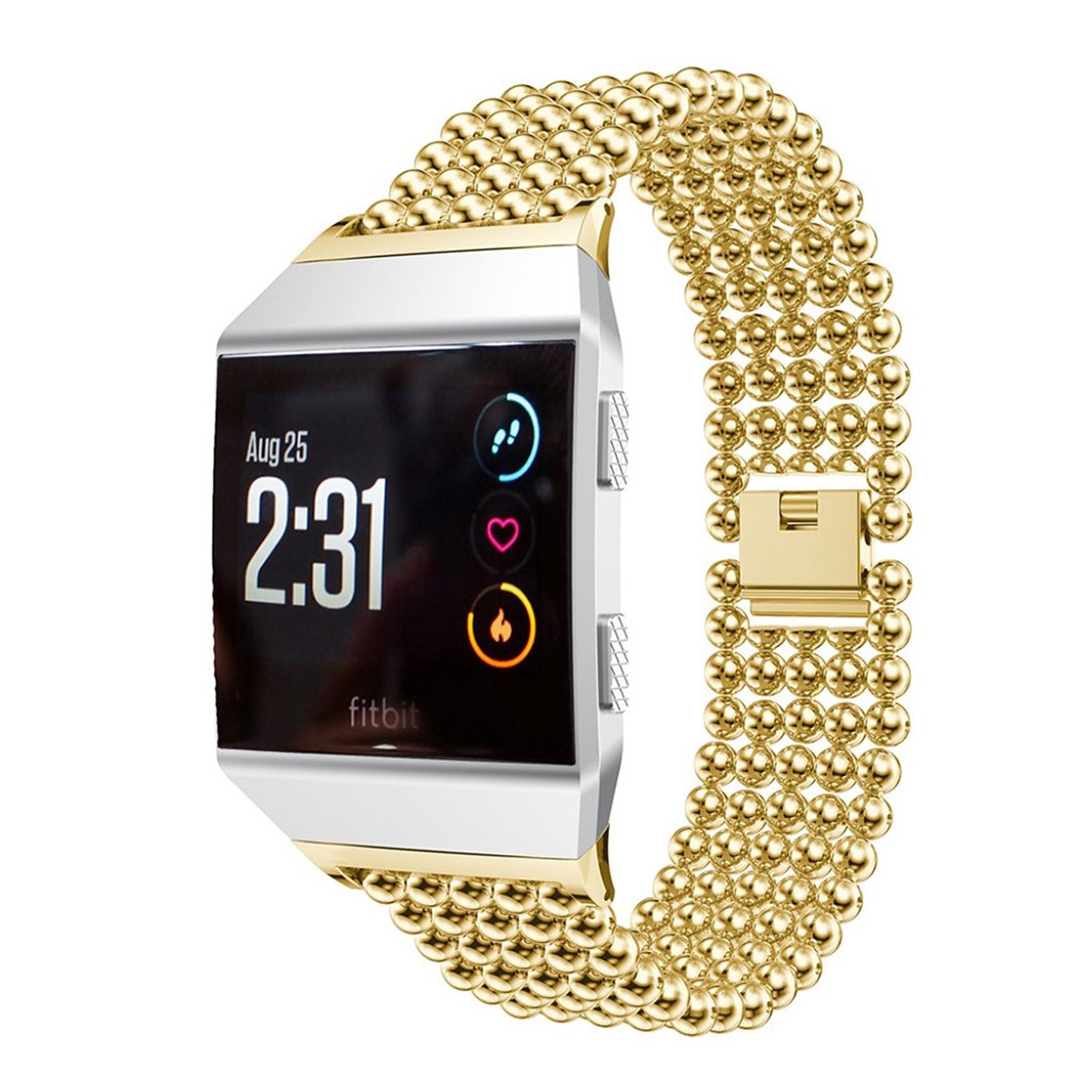 Fitbit Ionic 5 beads alloy watchband with connector- Rose Gold