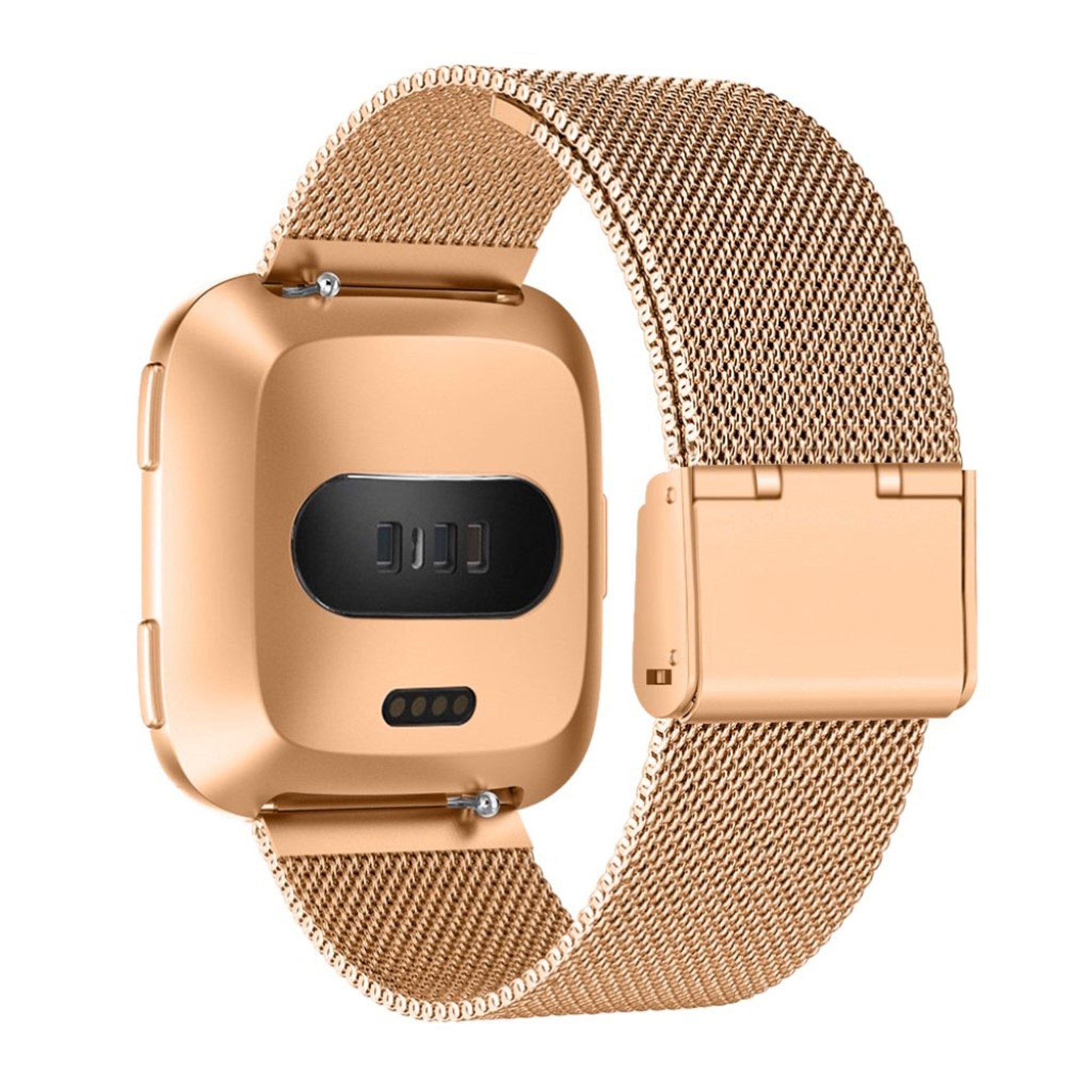 Fitbit Versa luxury milanese stainless steel watch band strap - Rose Gold