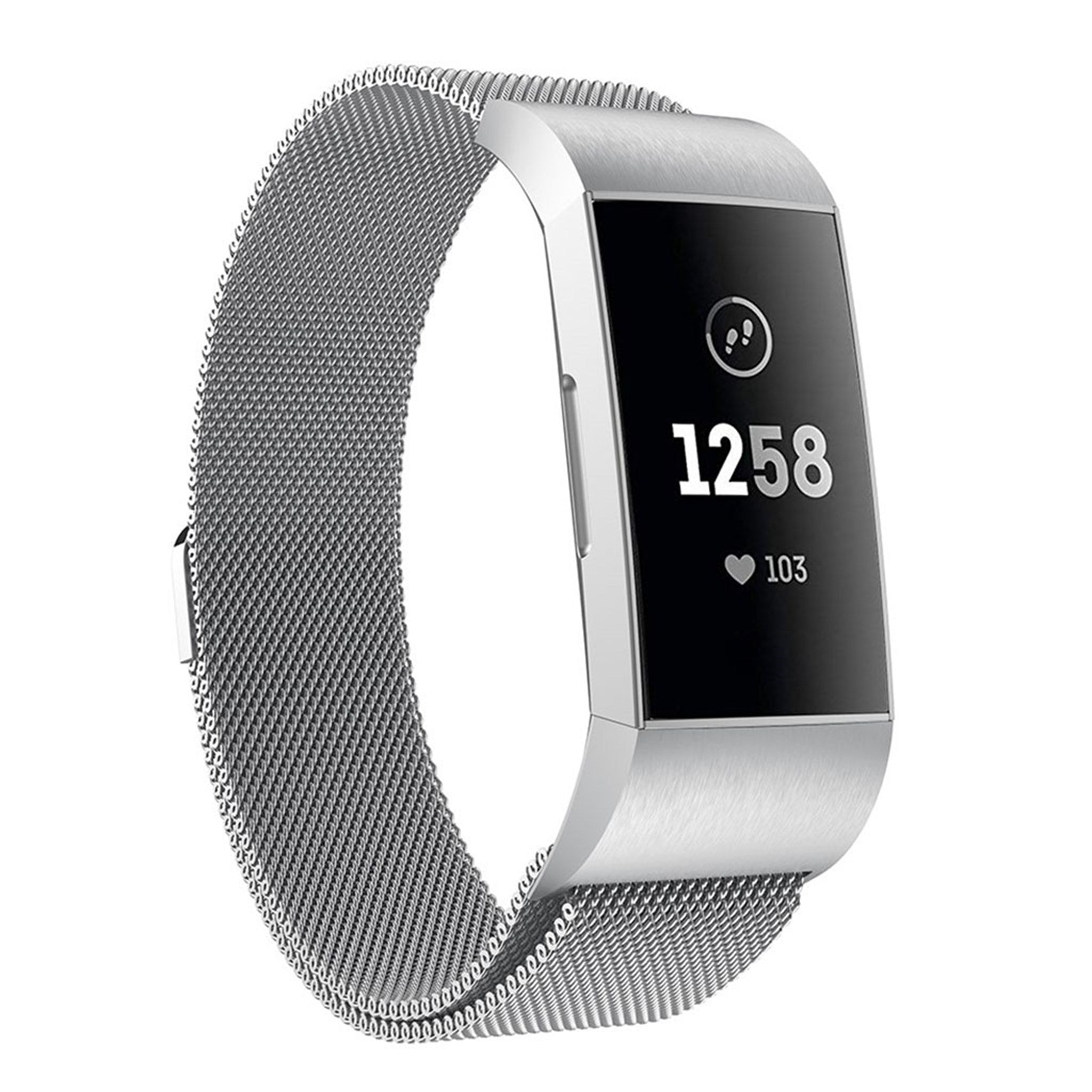 Fitbit Charge 3 luxury milanese watch strap replacement - Silver