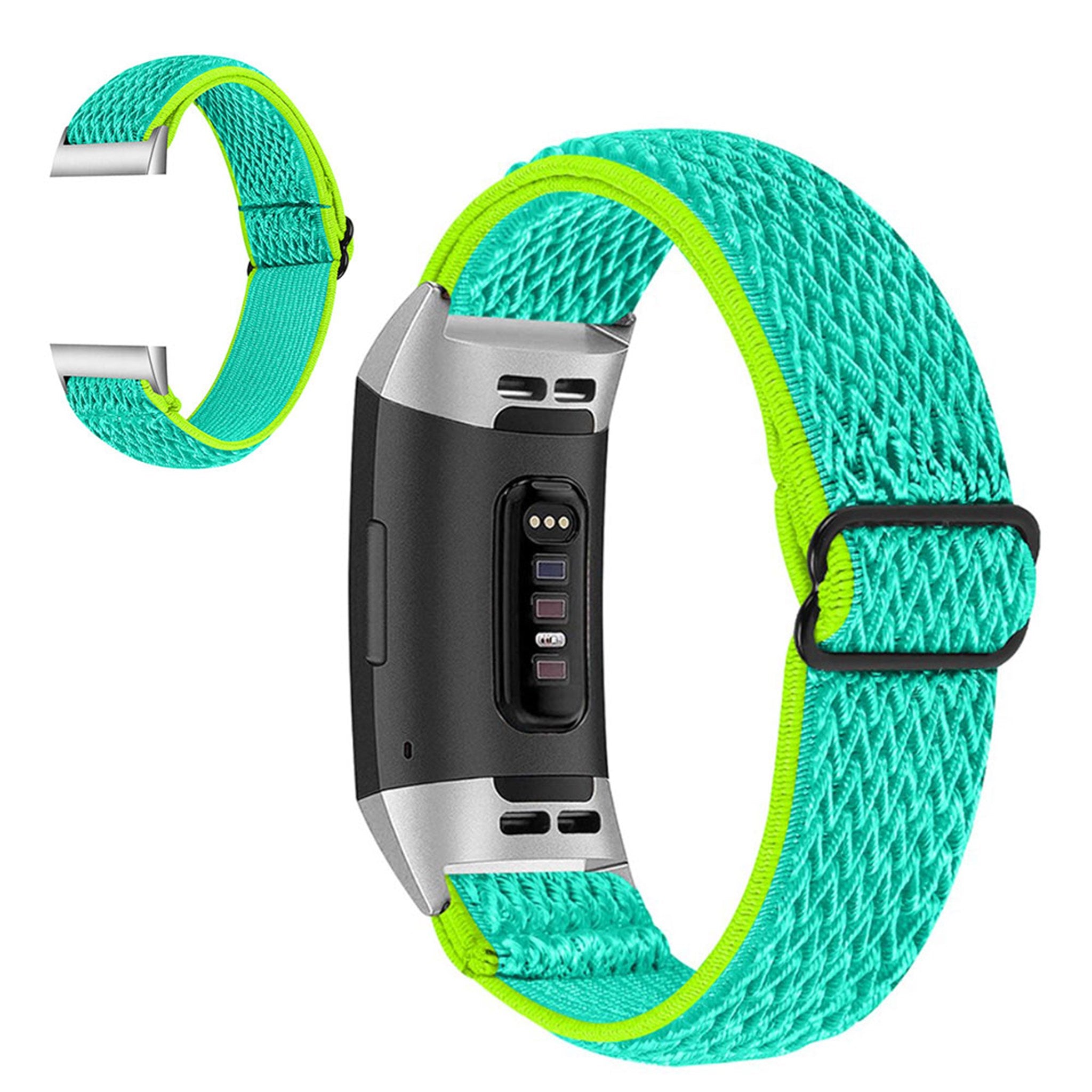 Fitbit Charge 3 nylon sports style watch strap - Yellow / Green