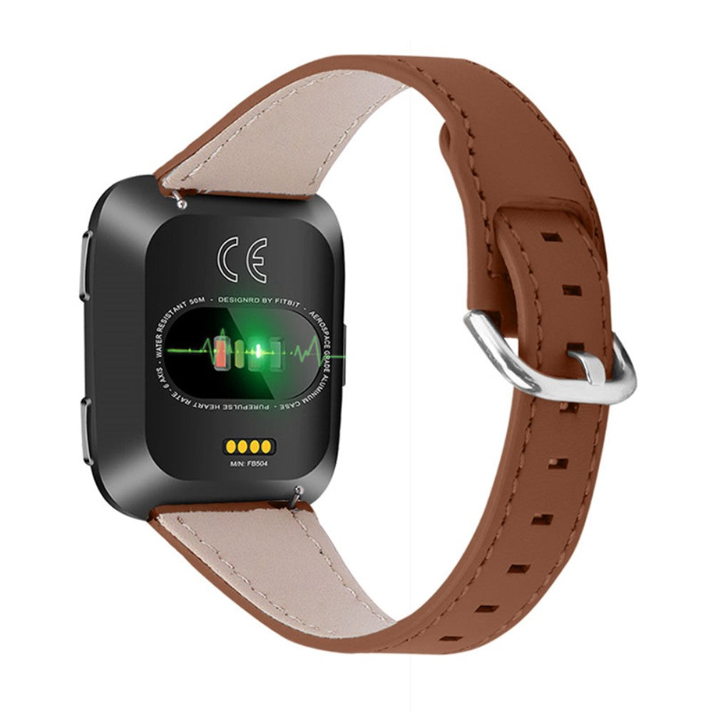 Fitbit Versa 2 / Lite cowhide genuine leather watch strap - Brown