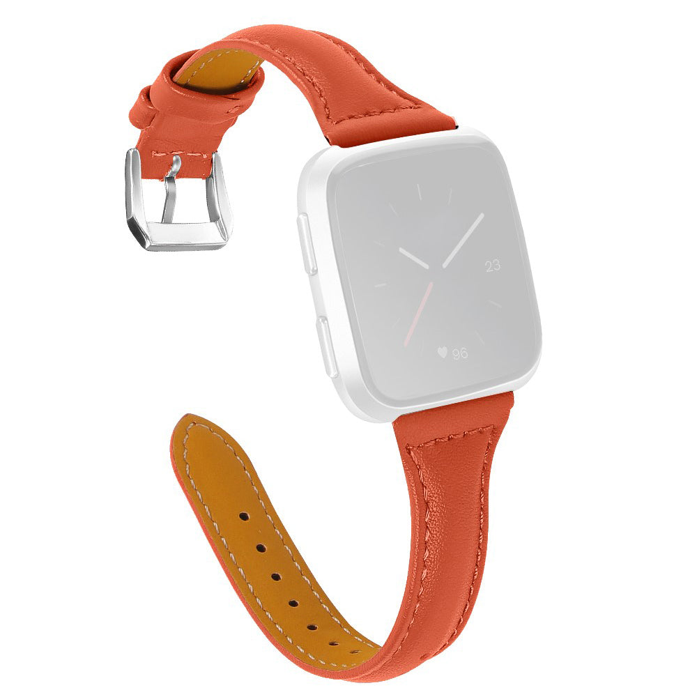 Fitbit Versa 2 / Versa Lite / Versa simple genuine leather watch strap - Orange