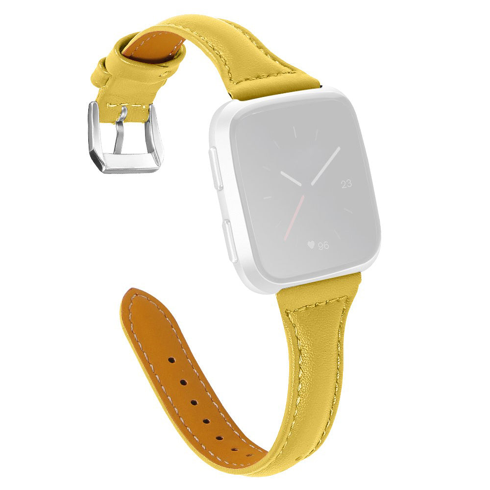 Fitbit Versa 2 / Versa Lite / Versa simple genuine leather watch strap - Yellow