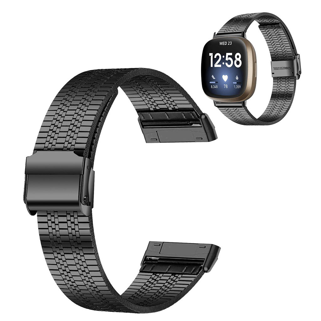 Fitbit Sense / Versa 3 exquisite stainless steel watch strap - Black