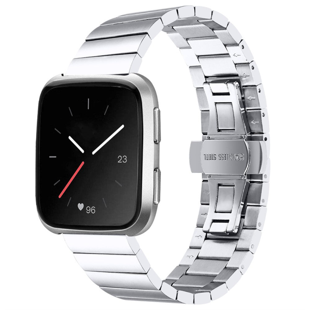 Fitbit Sense / Versa 3 stainless steel buckle design watch strap - Silver