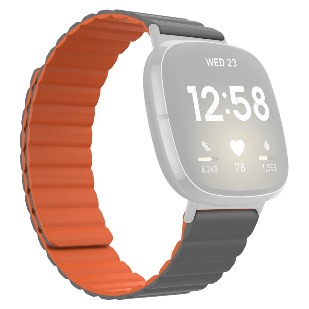 Fitbit Sense / Versa 3 silicone watch strap - Grey / Orange