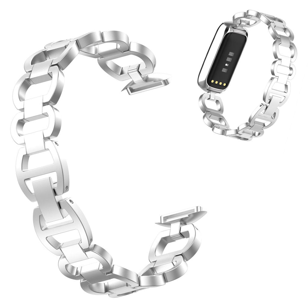 Stainless steel fashionable watch strap for Fitbit Luxe - Silver