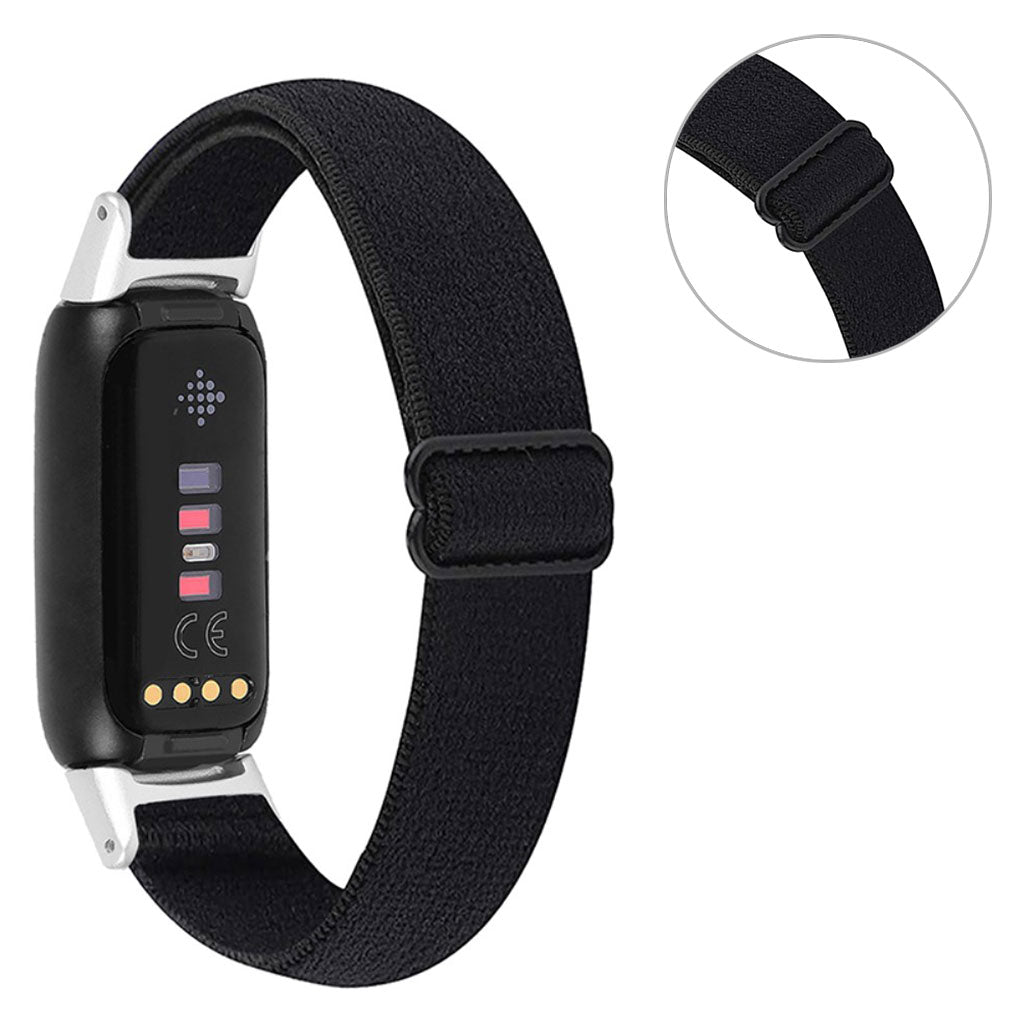 Nylon elastic watch strap for Fitbit Luxe - Black