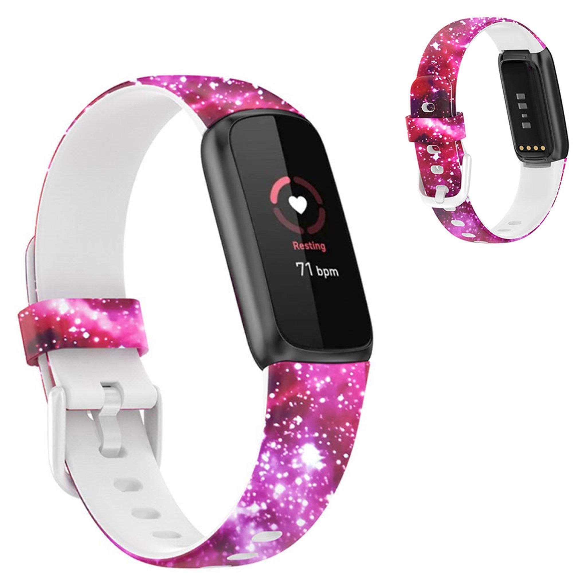 Fitbit Luxe cool pattern silicone watch strap - Starry Sky / Size: L