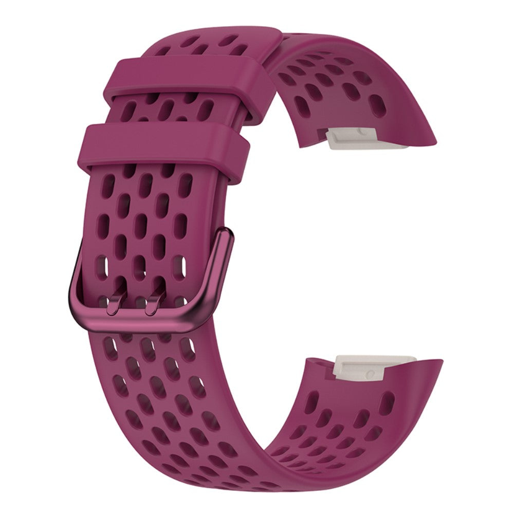 Fitbit Charge 5 silicone breathable watch strap - Wine Red