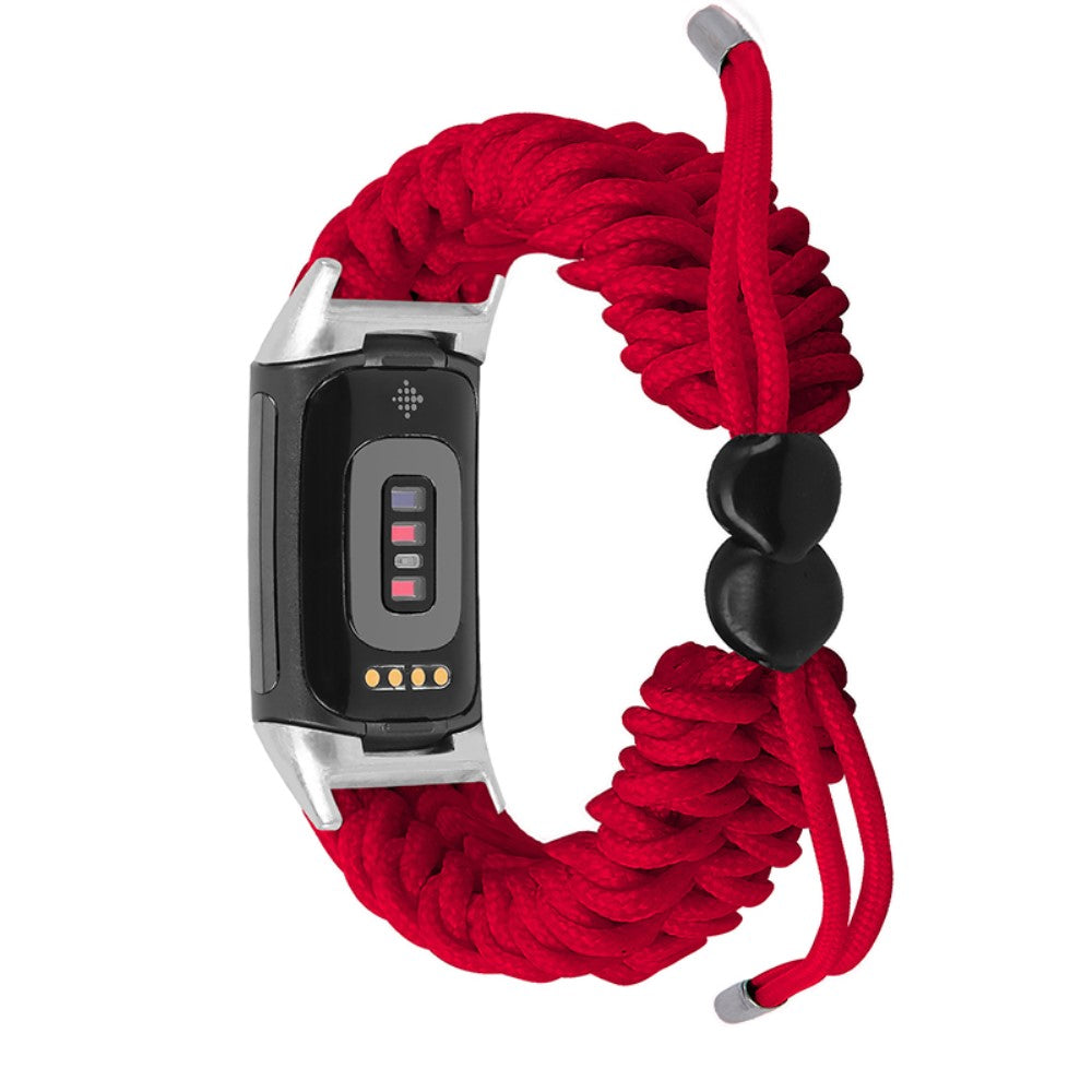 Fitbit Charge 5 elastic nylon watch strap - Red