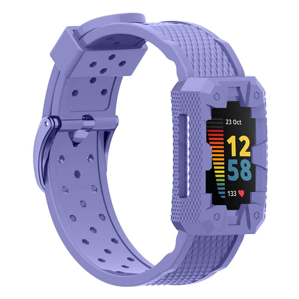 Fitbit Charge 5 cool silicone watch strap with cover - Purple