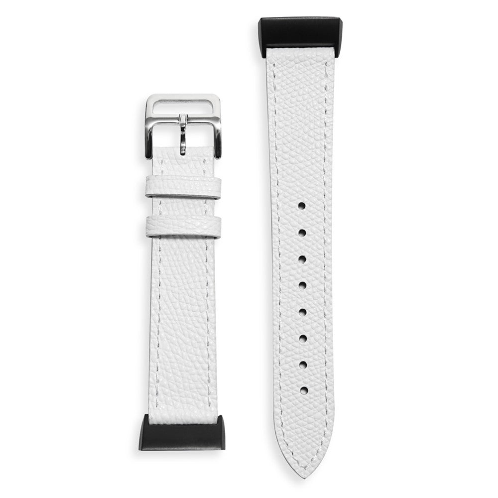 Fitbit Charge 5 genuine leather watch strap - White