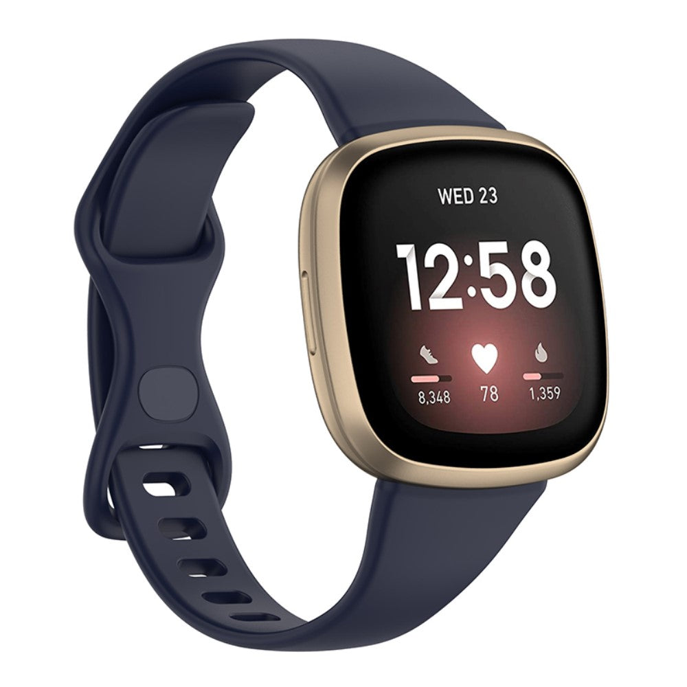 Fitbit Versa 4 / Sense simple watch strap - Dark Blue Size: L