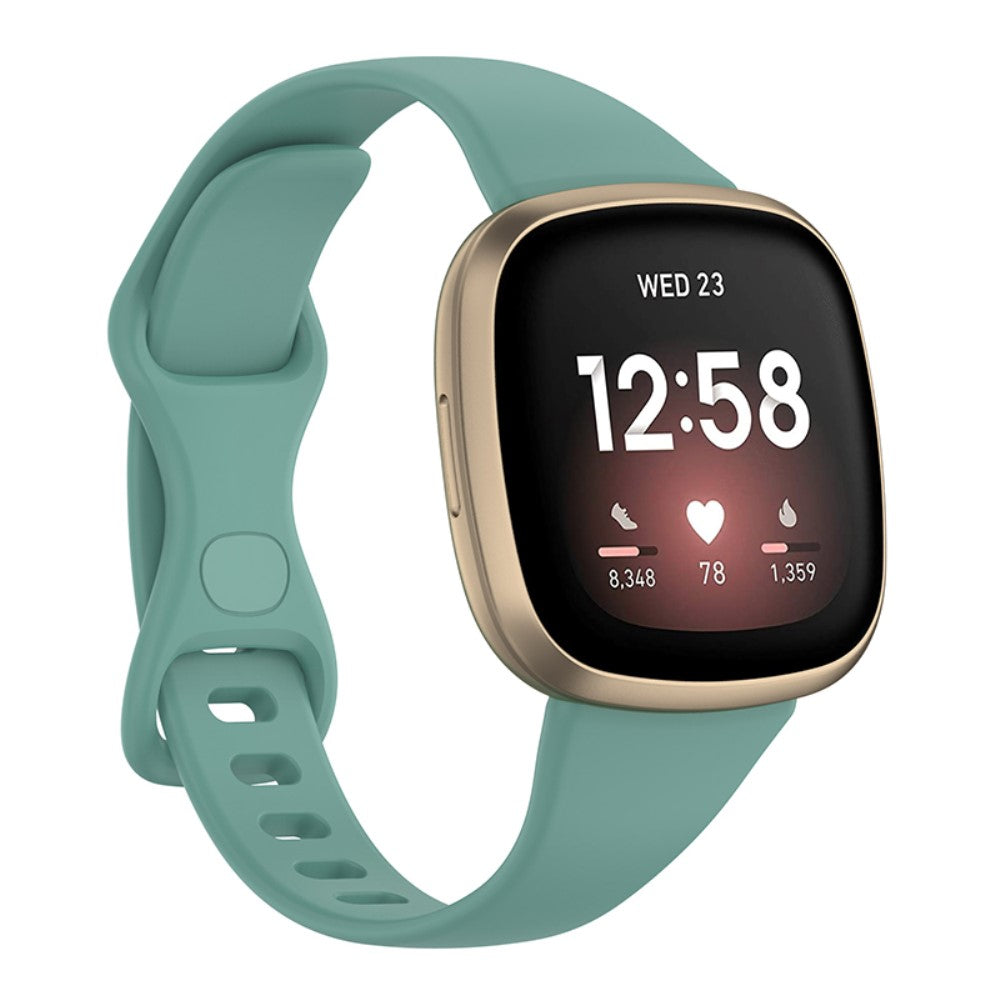 Fitbit Versa 4 / Sense simple watch strap - Pine Needle Green Size: L