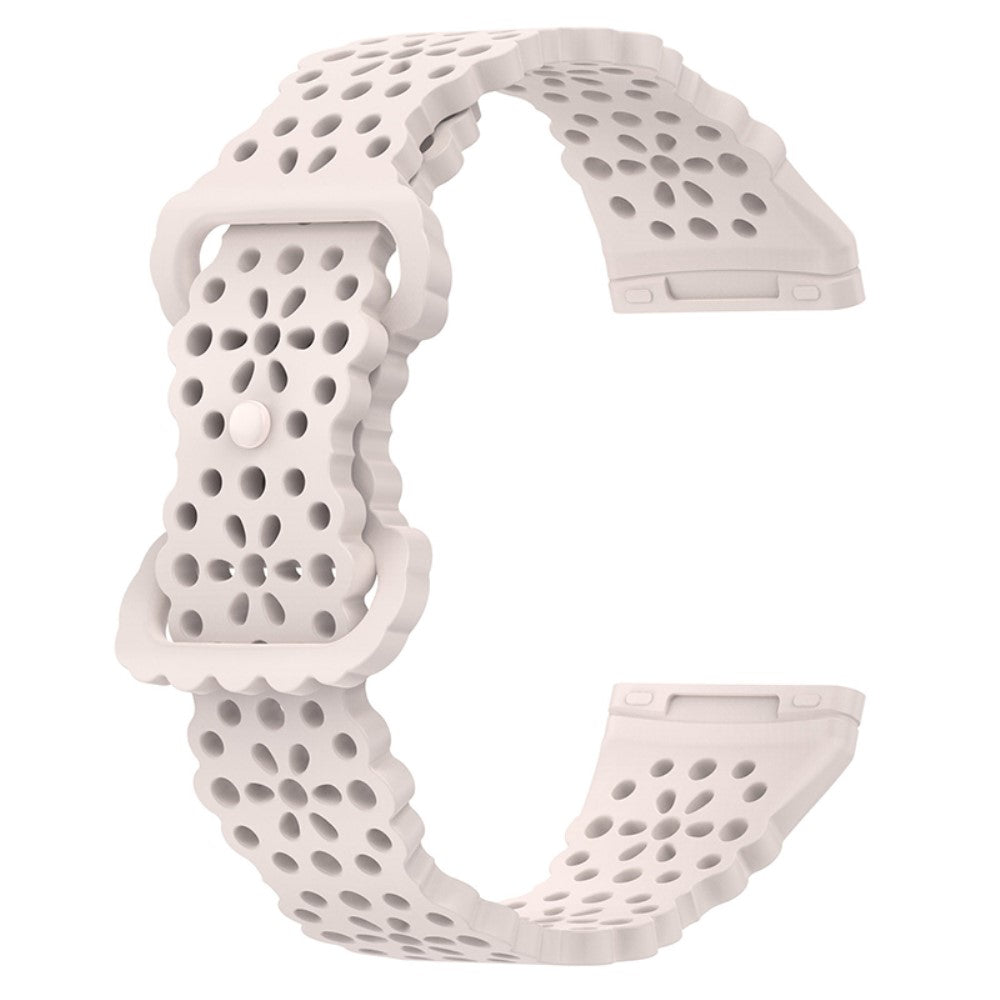 Fitbit Versa 4 / Sense 2 / Versa 3 / Sense lace flower style watch strap - Moon White