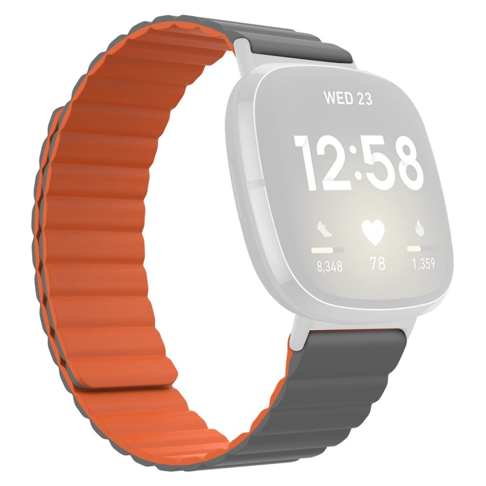 Fitbit Sense 2 / Versa 4 silicone watch strap - Grey / Orange