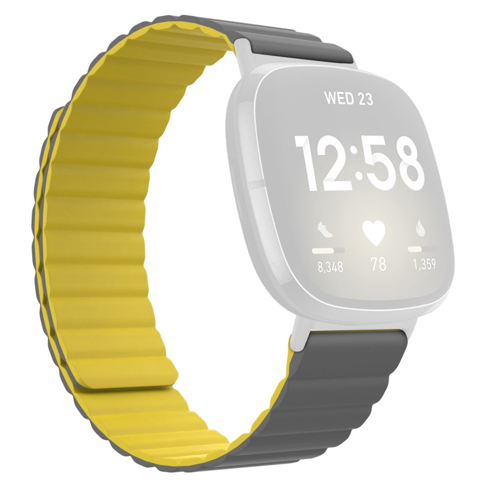 Fitbit Sense 2 / Versa 4 silicone watch strap - Grey / Yellow