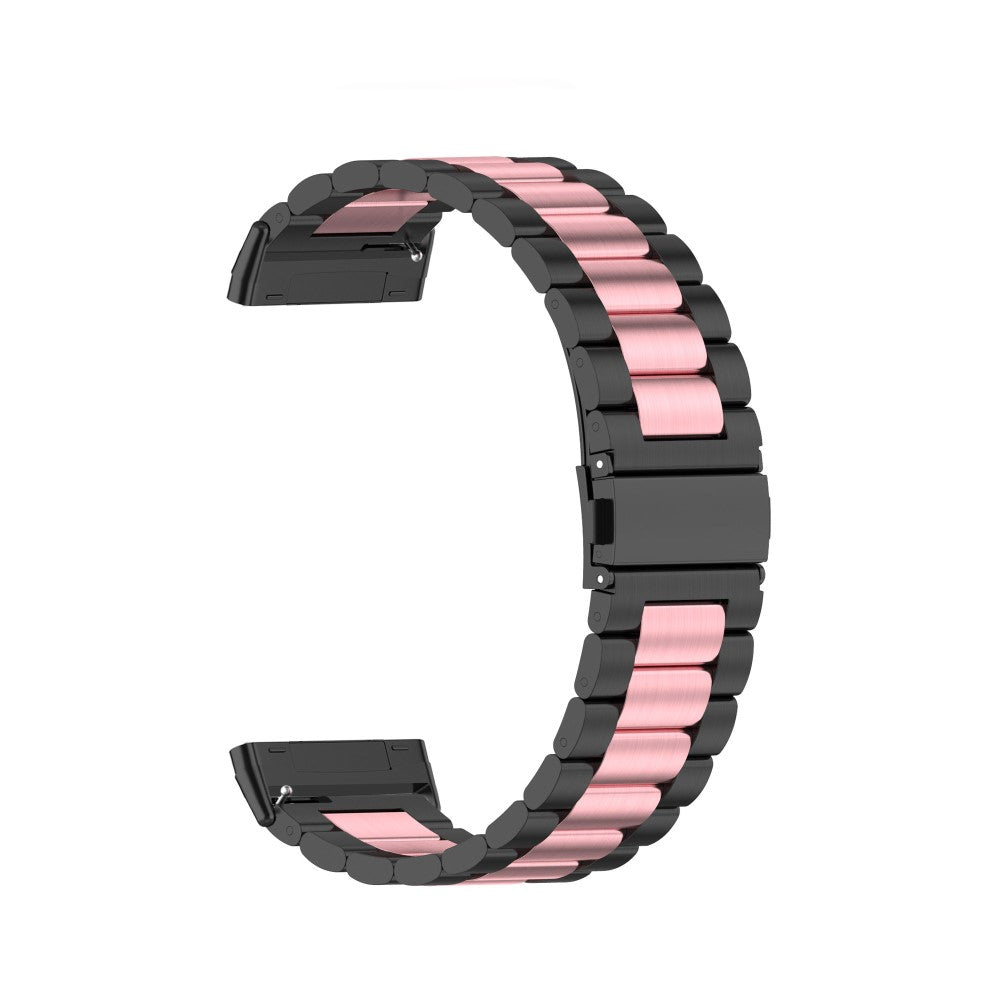 Fitbit Sense 2 / Versa 4 / 3 stainless steel watch strap - Black / Pink