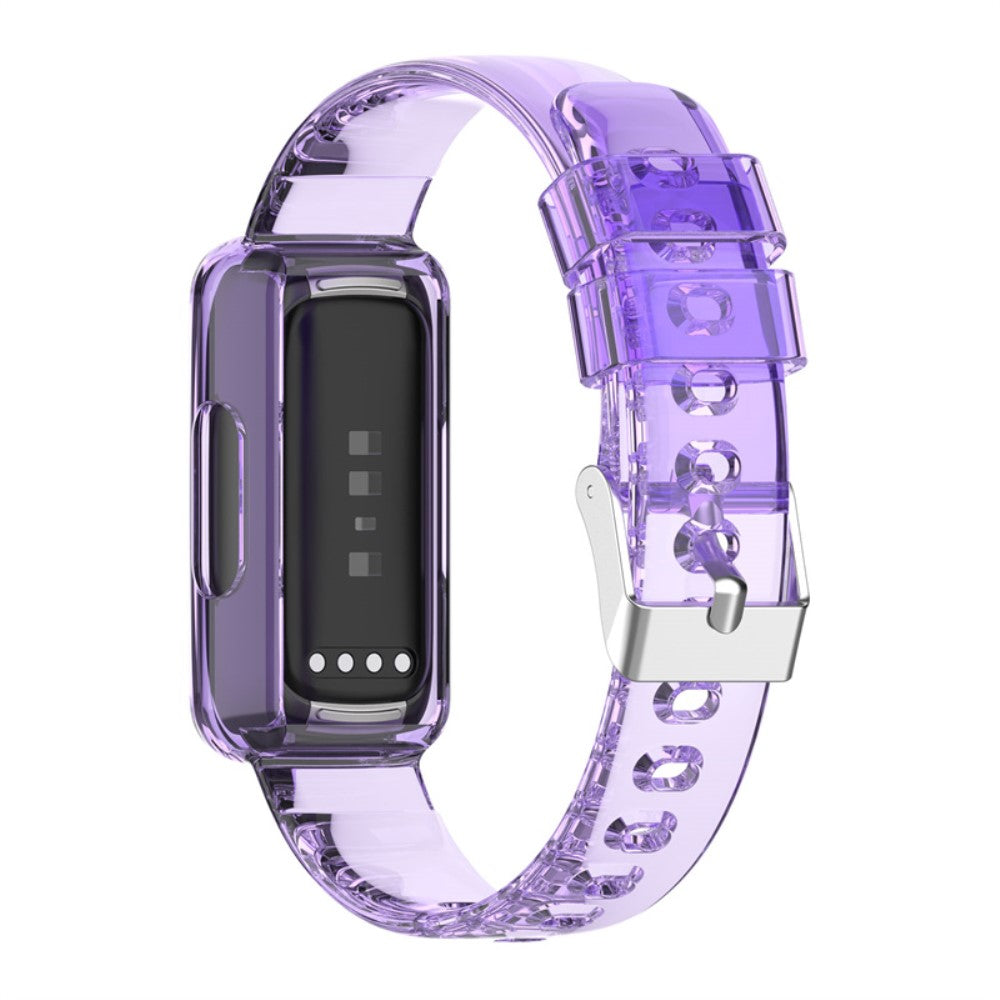 Fitbit Inspire 3 silicone watch strap with cover - Transparent Purple