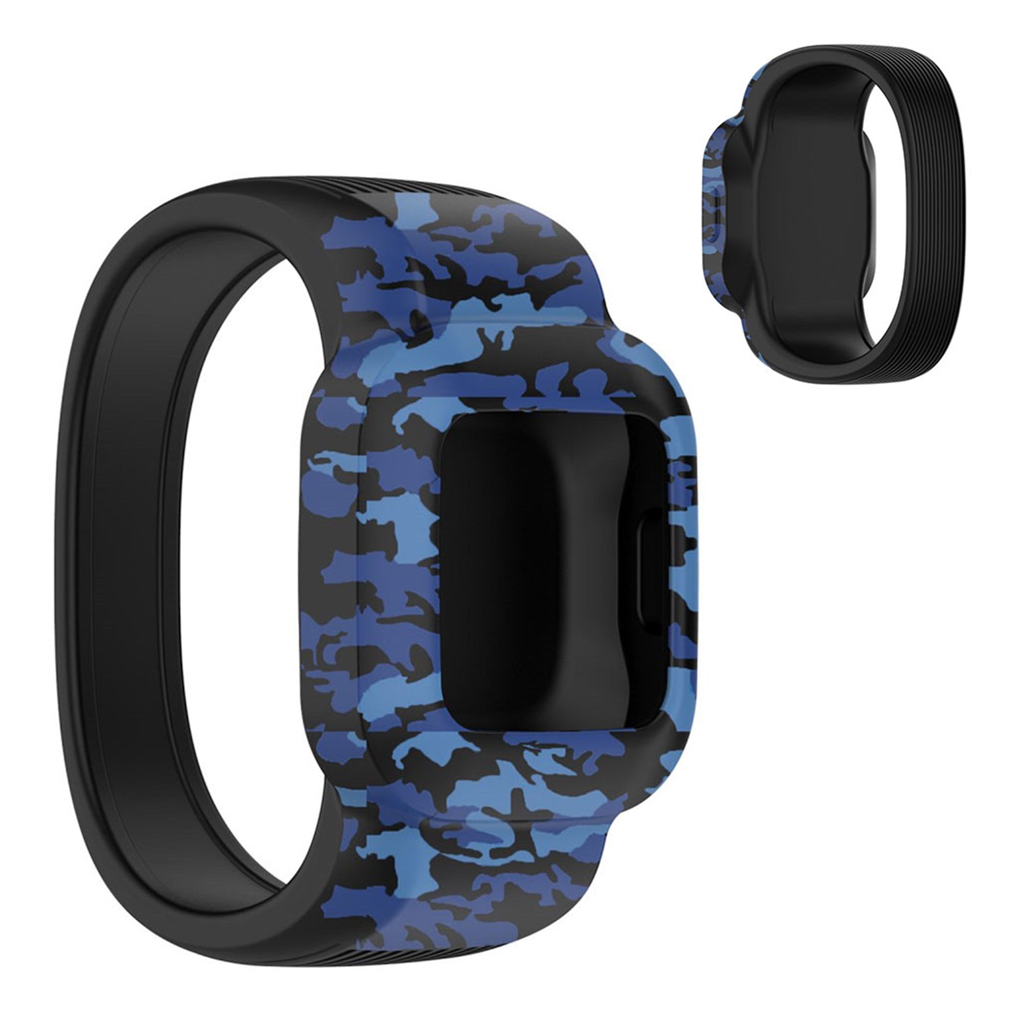 Garmin Vivofit Jr 3 cool pattern silicone watch strap - Camouflage Blue / Size: L