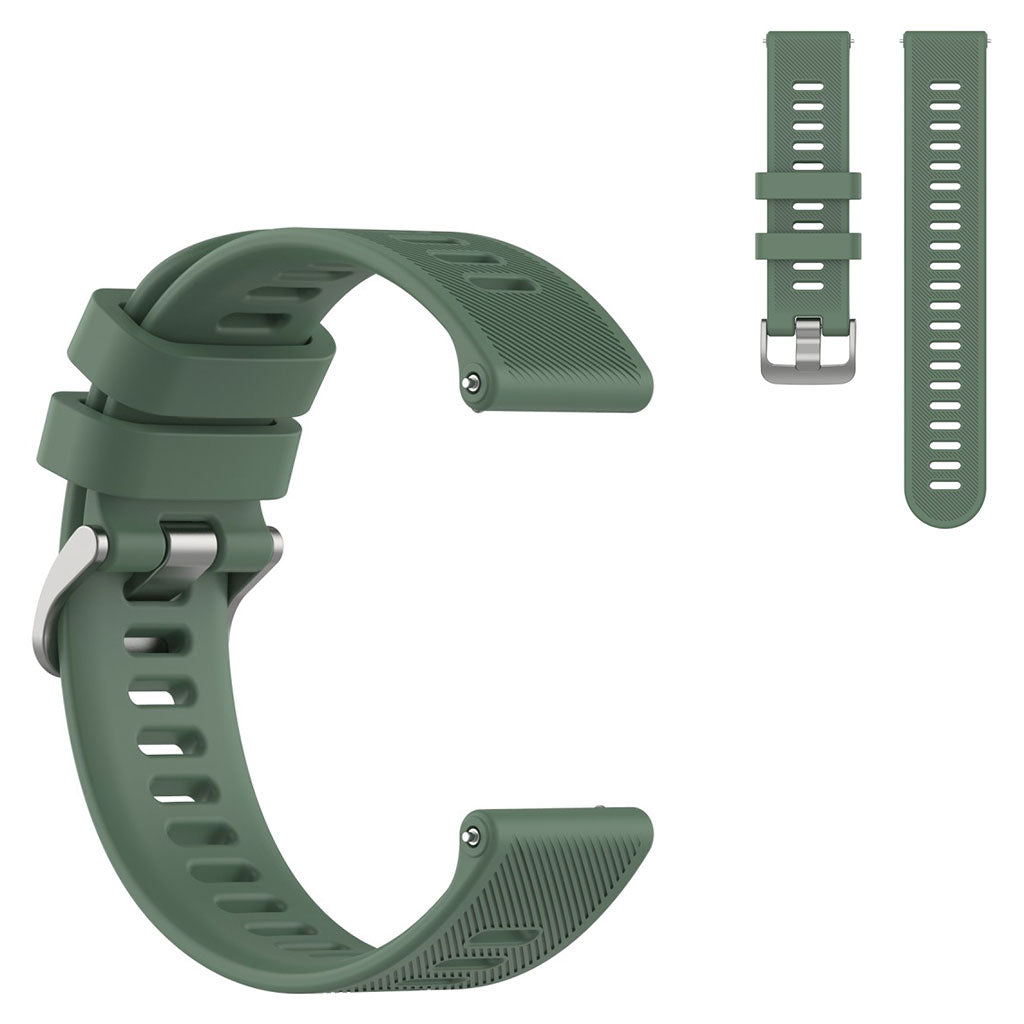 20mm twill texture silicone watch strap for Garmin Forerunner 158 / 55 - Olive Green