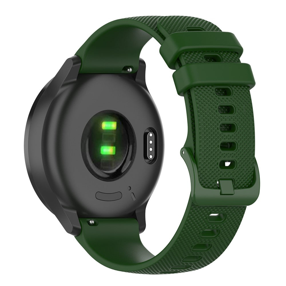 20mm grid texture silicone watch strap for Garmin Watch - Army Green