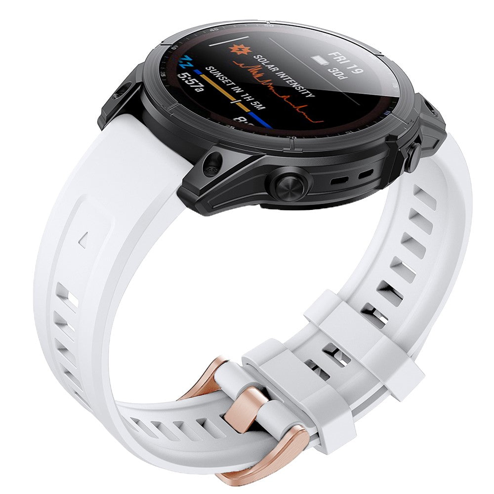 Silicone watch strap for Garmin Fenix 7S - White