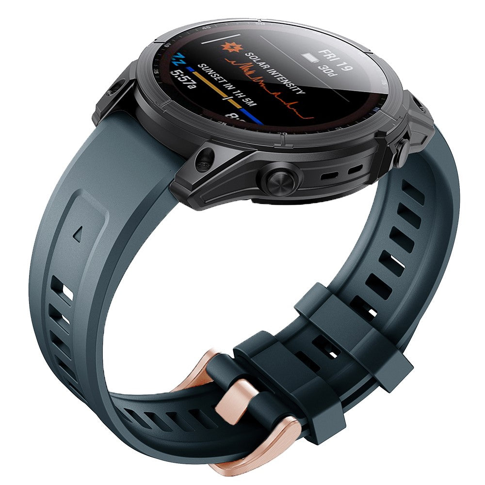 Silicone watch strap for Garmin Fenix 7S - Navy Blue