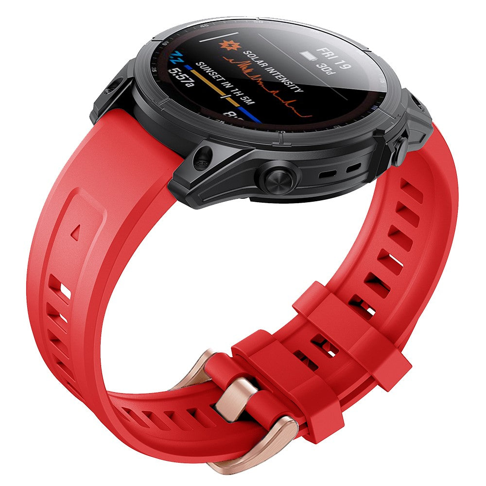 Silicone watch strap for Garmin Fenix 7S - Red