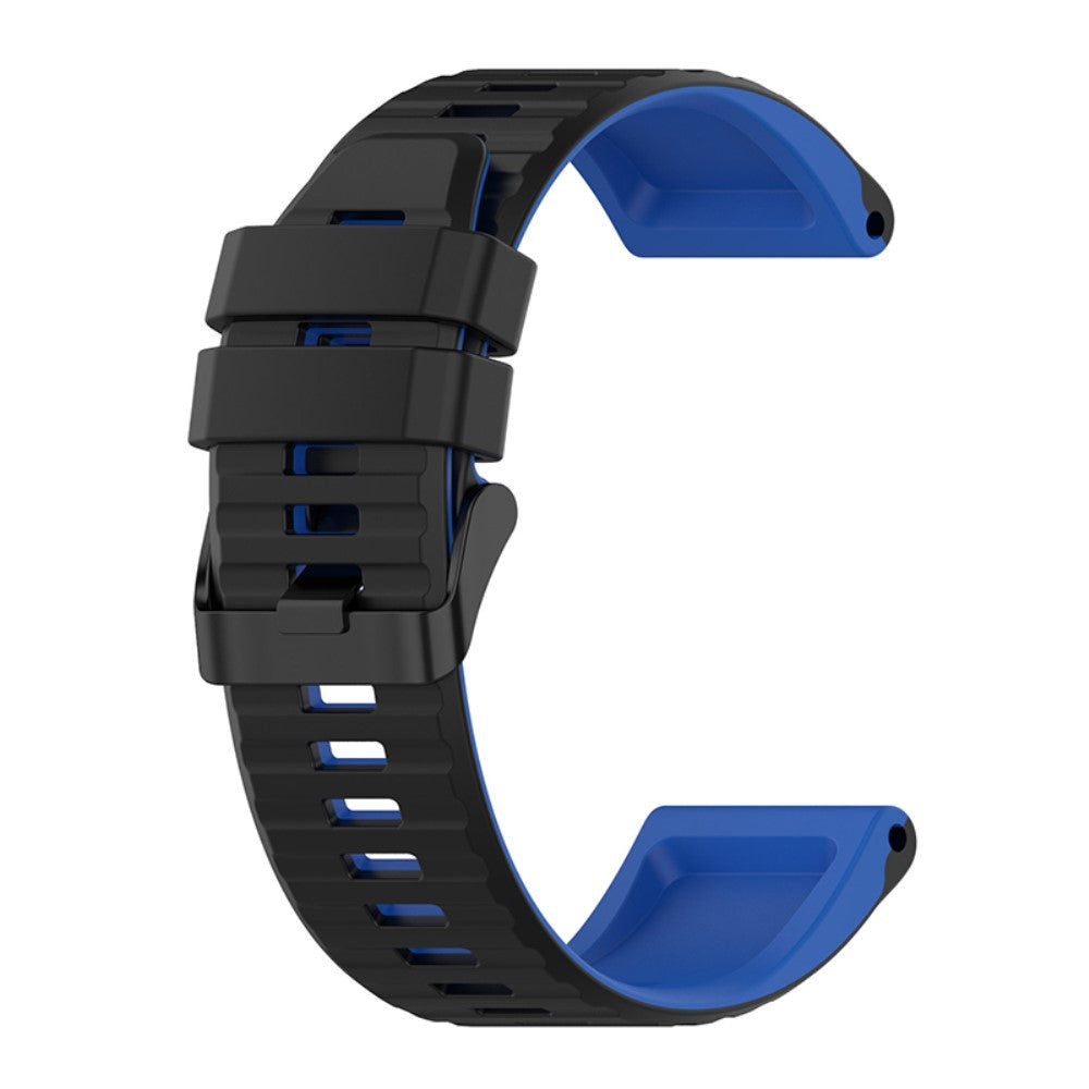 22mm dual color silicone watch strap for Garmin watch - Black / Blue