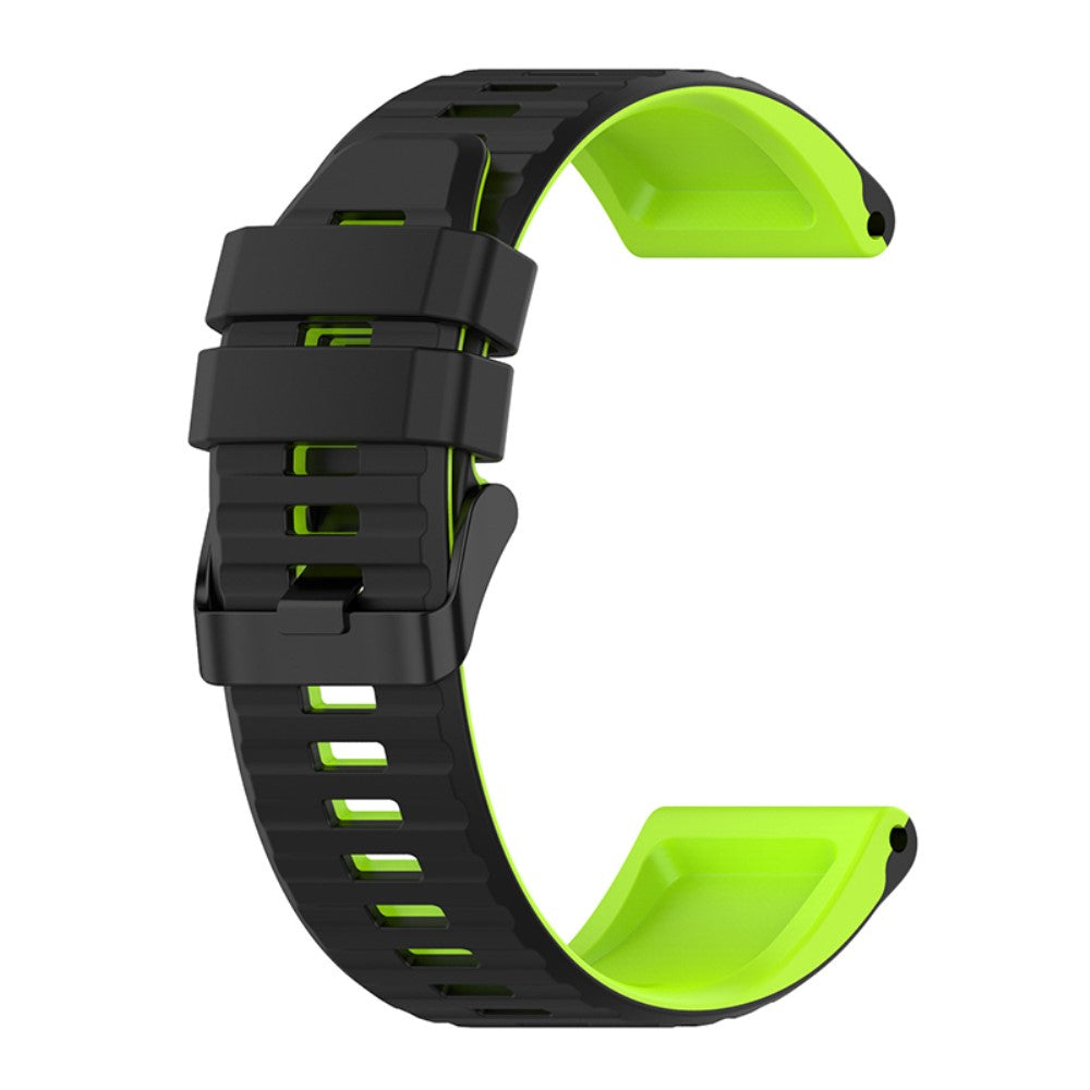 22mm dual color silicone watch strap for Garmin watch - Black / Lime